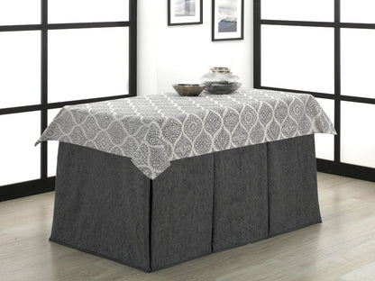 Mesa Camilla Rectangular Completa Alcores™ – Mesa + Tarima + Faldilla + Cristal (Incluye Tapete de Regalo)