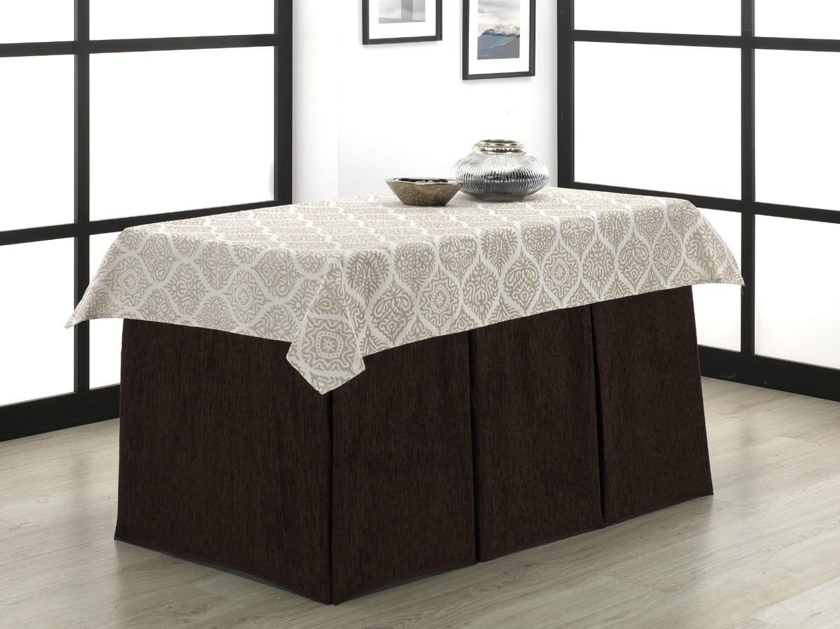 Mesa Camilla Rectangular Completa Alcores™ – Mesa + Tarima + Faldilla + Cristal (Incluye Tapete de Regalo)