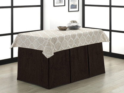 Mesa Camilla Rectangular Completa Alcores™ – Mesa + Tarima + Faldilla + Cristal (Incluye Tapete de Regalo)