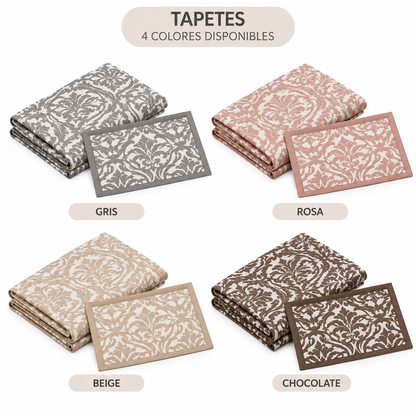 Mesa Camilla Rectangular Completa Alcores™ – Mesa + Tarima + Faldilla + Cristal (Incluye Tapete de Regalo)
