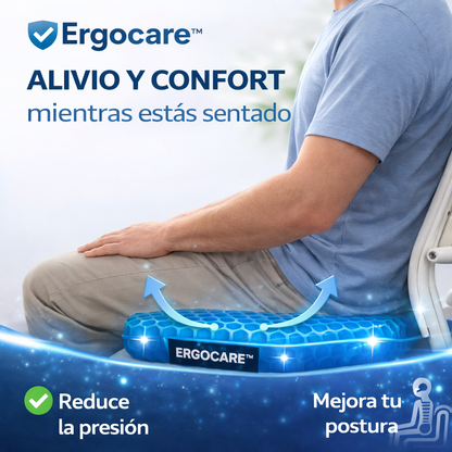 Vuelve a sentarte sin dolor. Cojín Ergocare™ elimina la presión que tu silla no puede.