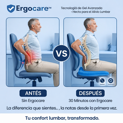 Vuelve a sentarte sin dolor. Cojín Ergocare™ elimina la presión que tu silla no puede.