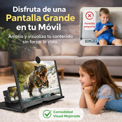 Amplificador de Pantalla +VISION para Móvil | Efecto Cine HD | Ligero y Portátil + AIRPODS 2ª GENERACIÓN DE REGALO