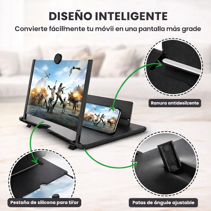 Amplificador de Pantalla +VISION para Móvil | Efecto Cine HD | Ligero y Portátil