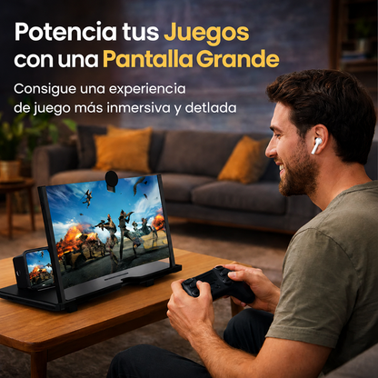 Amplificador de Pantalla +VISION para Móvil | Efecto Cine HD | Ligero y Portátil + AIRPODS 2ª GENERACIÓN DE REGALO