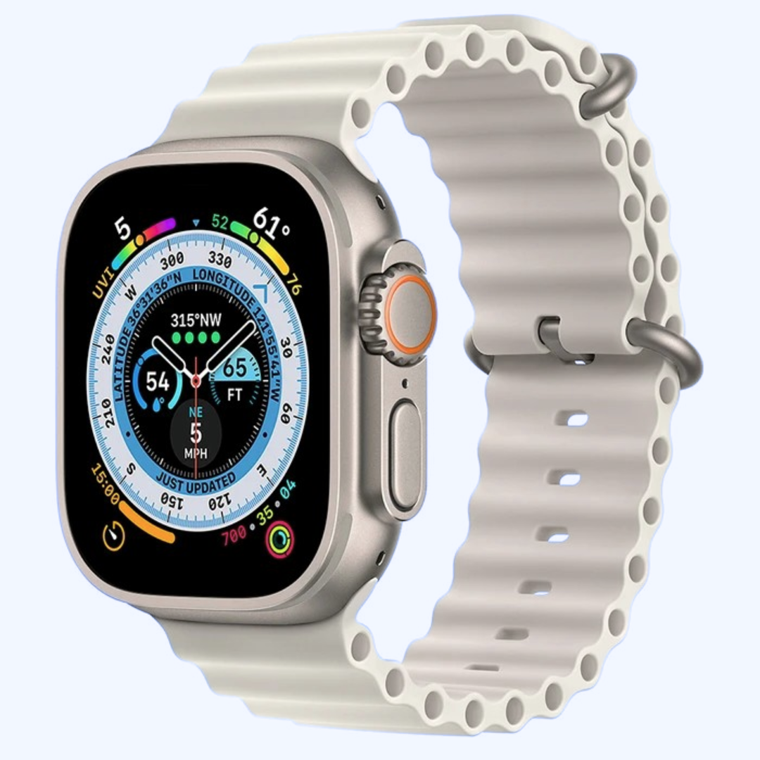 Smartwatch Ultra Pro con 2 correas (blanco + negro) Conéctate. Entrena. Vive con estilo.