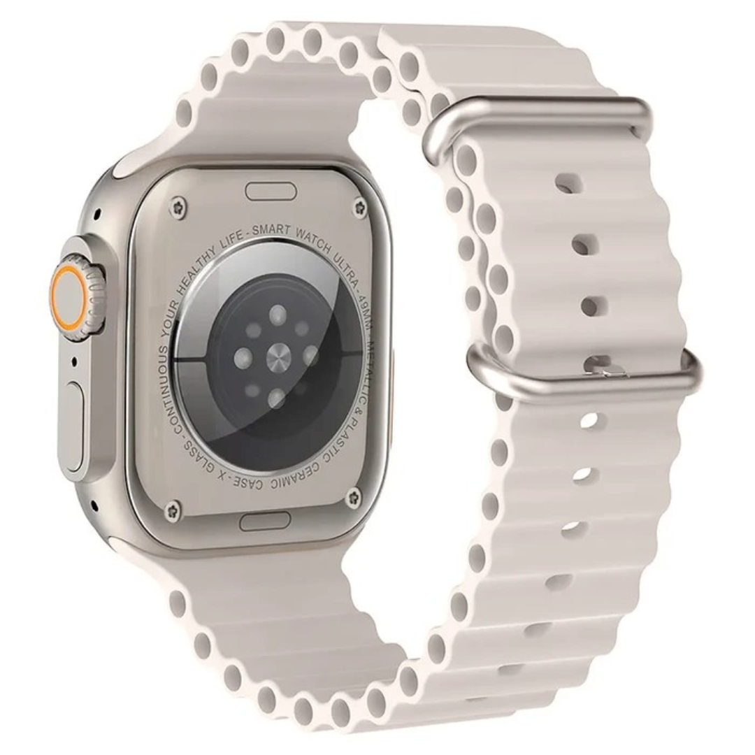 Smartwatch Ultra Pro con 2 correas (blanco + negro) Conéctate. Entrena. Vive con estilo.