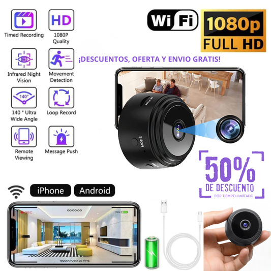 Mini Cámara de Seguridad Full HD 4K Ultra Vision