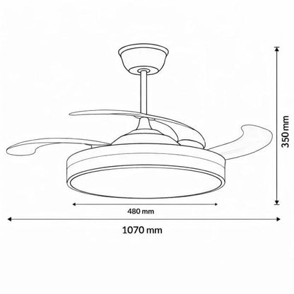 Ventilador de Techo Aspa Retráctil Dc Guerrero
