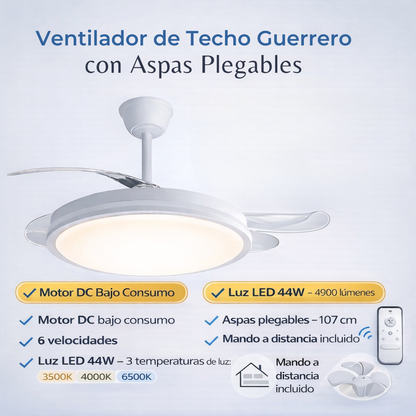 Ventilador de Techo Aspa Retráctil Dc Guerrero