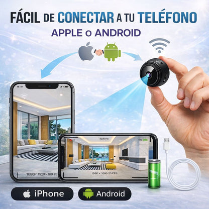 Mini Cámara de Seguridad Full HD 4K - Controla desde tu Móvil cuando no estas