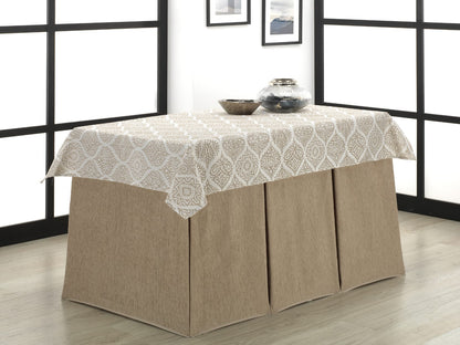 Mesa Camilla Rectangular Completa Alcores™ – Mesa + Tarima + Faldilla + Cristal (Incluye Tapete de Regalo)