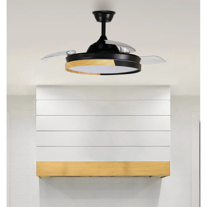 Ventilador de Techo Emperador Negro/Haya Motor DC 72W 108CM con Mando