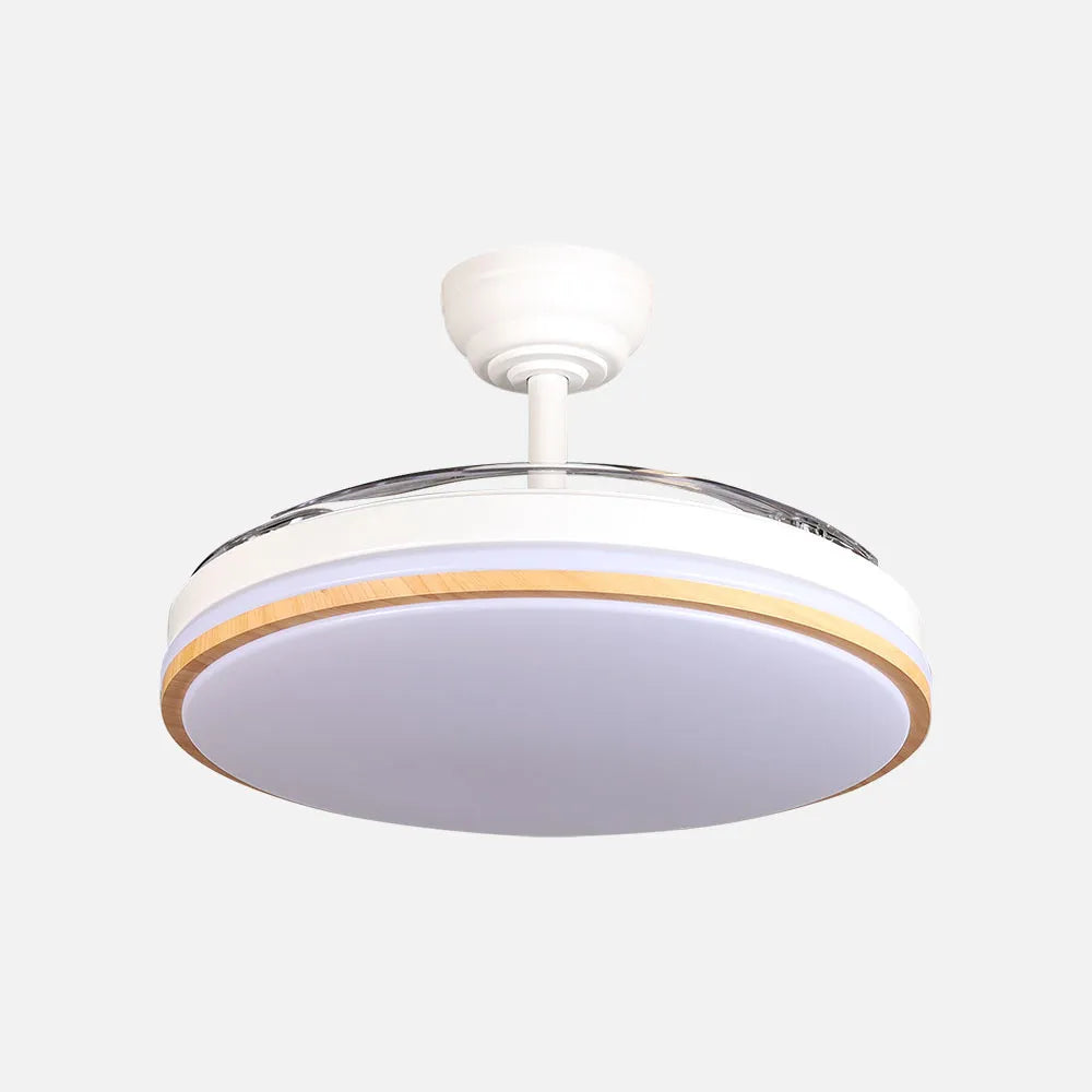 Ventilador de Techo Relámpago Motor DC 60W Blanco/Haya 107cm con mando y Temporizador