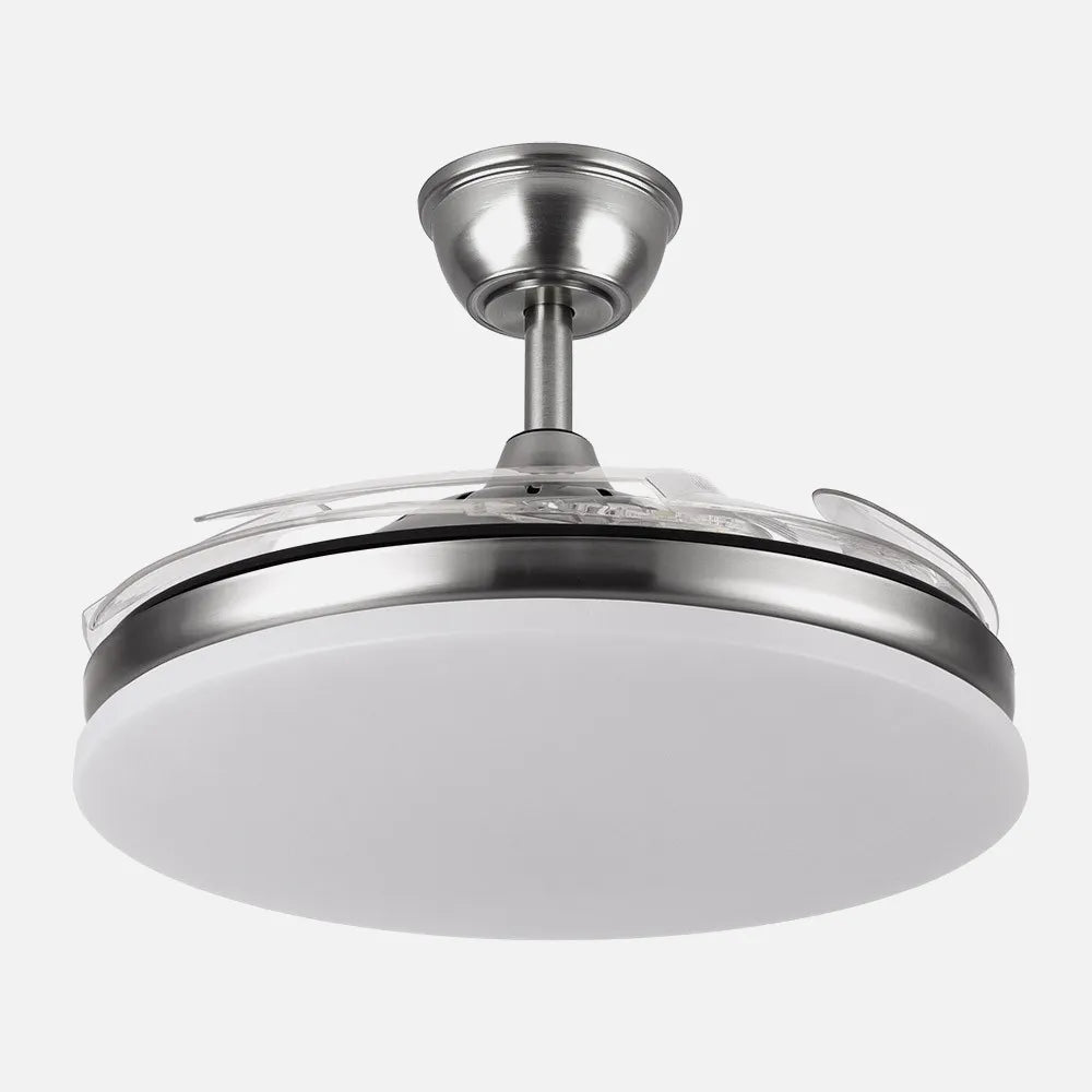 Ventilador de Techo Tridente Niquel Motor DC 59W 4 aspas 107cm con Mando y Temporizador